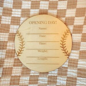 Wooden Baseball Birth Announcement Plaque